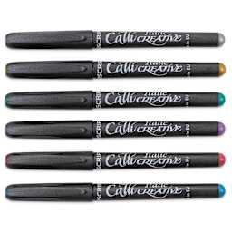 Manuscript CalliCreative Italic Marker - Metallic, Set of 6 out of packaging with caps on