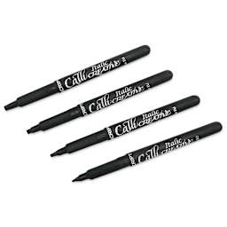 Manuscript CalliCreative Italic Marker - Black, Assorted, Pkg of 4, caps removed