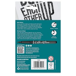 Manuscript CalliCreative Italic Marker - Black, Assorted, Pkg of 4, back of the packaging