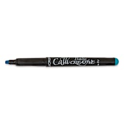 Manuscript CalliCreative Italic Marker - Turquoise, 3.6 mm, Broad Point with cap off