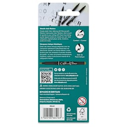 Manuscript CalliCreative Italic Marker- Gold and Silver, Pkg of 2, back of the packaging