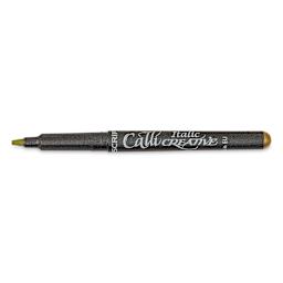 Manuscript CalliCreative Italic Marker - Metallic Gold, 2.5 mm, Medium Point with cap off