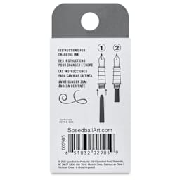 Speedball Calligraphy Fountain Pen Refills - Black, Pkg of 10 back of package