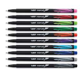 Bic Intensity Fineliner Marker Pen Sets - 10 pc Assorted Color Pens shown horizontally