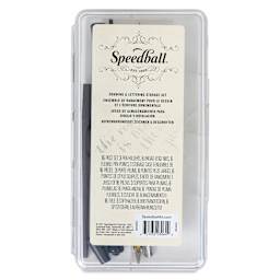 Speedball Calligraphy Storage Set - Drawing and Lettering, back of the storage box