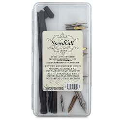 Speedball Calligraphy Storage Set - Drawing and Lettering, front of the storage box