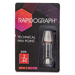 Koh-I-Noor Rapidograph Pen Replacement Point - 2, 0.60 mm Tip front of package