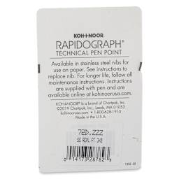 Koh-I-Noor Rapidograph Pen Replacement Point - 3x0, 0.25 mm back of package