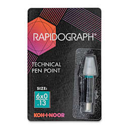 Koh-I-Noor Rapidograph Pen Replacement Point - 6x0, 0.13 mm Tip front of package