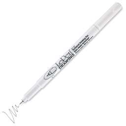 Marvy Uchida LePen Technical Drawing Pen - 0.1 mm Tip, Black (cap off with example swatch)