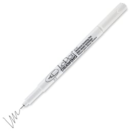 Marvy Uchida LePen Technical Drawing Pen - 0.3 mm Tip, Black (cap off with example swatch)