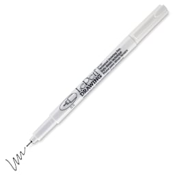 Marvy Uchida LePen Technical Drawing Pen - 0.5 mm Tip, Black (cap off with example swatch)