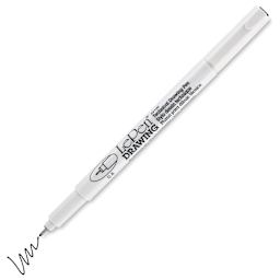 Marvy Uchida LePen Technical Drawing Pen - 0.8 mm Tip, Black (cap off with example swatch)