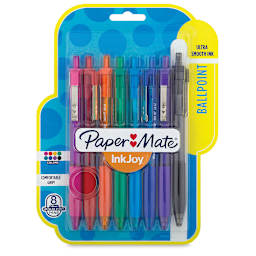 Paper Mate Inkjoy Retractable Ballpoint Pens - Fashion Colors, Set of 8, front of the packaging