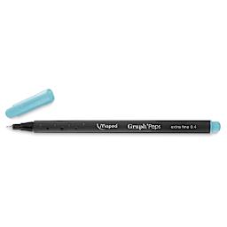 Maped Graph'Peps Fineliner Pen Sets - Single blue Pen shown horizontally and uncapped