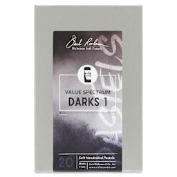 Richeson Soft Handrolled Pastels - Darks 1, Set of 20 - front of packaging