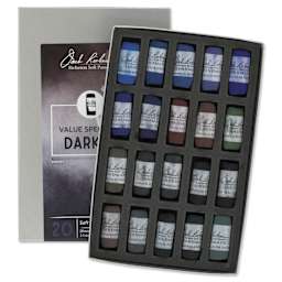 Richeson Soft Handrolled Pastels - Darks 1, Set of 20