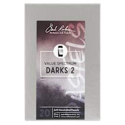 Richeson Soft Handrolled Pastels - Darks 2, Set of 20 - front of packaging