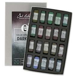 Richeson Soft Handrolled Pastels - Darks 4, Set of 20