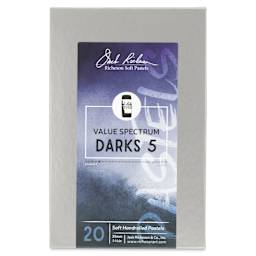 Richeson Soft Handrolled Pastels - Darks 5, Set of 20 - front of packaging