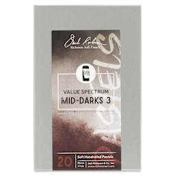 Richeson Soft Handrolled Pastels - Mid Darks 3, Set of 20 - front of packaging