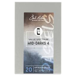 Richeson Soft Handrolled Pastels - Mid Darks 4, Set of 20 - front of packaging
