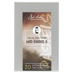 Richeson Soft Handrolled Pastels - Mid Darks 5, Set of 20 - front of packaging