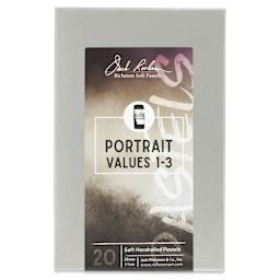 Richeson Soft Handrolled Pastels - Portrait Values 1-3, Set of 20 - front of packaging