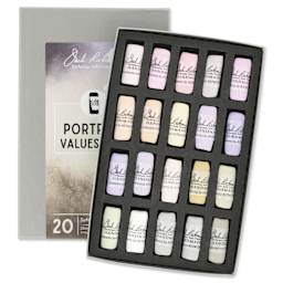 Richeson Soft Handrolled Pastels - Portrait Values 9-10, Set of 20
