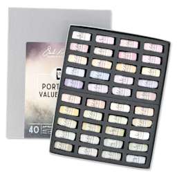 Richeson Soft Handrolled Pastels - Portrait Values 8-10, Set of 40