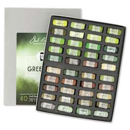 Richeson Soft Handrolled Pastels - Greenery, Set of 40
