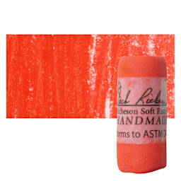 Richeson Soft Handrolled Pastel - Red R37, pastel and swatch
