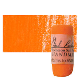 Richeson Soft Handrolled Pastel - Orange O21, pastel and swatch