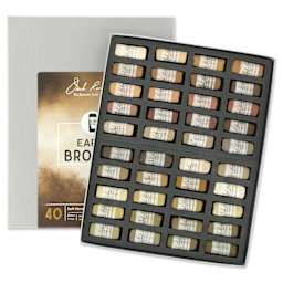 Richeson Soft Handrolled Pastels - Earth Browns, Set of 40