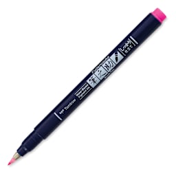 Tombow Fudenosuke Brush Pen - Pink Neon, Hard Tip