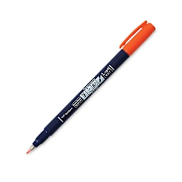 Tombow Fudenosuke Brush Pen - Orange, Hard Tip