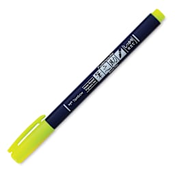 Tombow Fudenosuke Brush Pen - Yellow Neon, Hard Tip