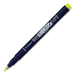 Tombow Fudenosuke Brush Pen - Yellow Neon, Hard Tip (cap off)