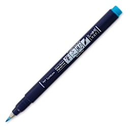 Tombow Fudenosuke Brush Pen - Blue Neon, Hard Tip