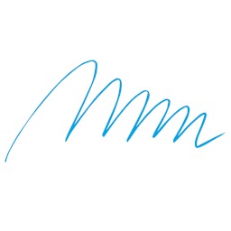 Tombow Fudenosuke Brush Pen - Blue Neon, Hard Tip swatch