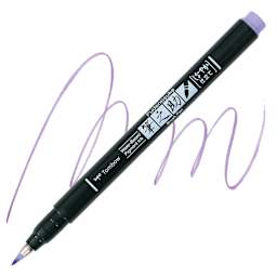 Tombow Fudenosuke Brush Pen - Lavender Pastel, Soft Tip pen and swatch