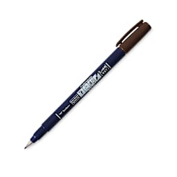 Tombow Fudenosuke Brush Pen - Brown, Hard Tip