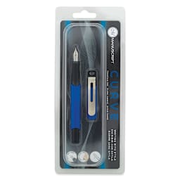 Manuscript Curve Fountain Pens - Front of blister package of Blue pen