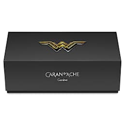 Caran d'Ache Justice League Fountain Pens - front view of Wonder Woman package, shown closed