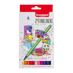 Fineliner Pen Set 24-Pen Basic Colors Set