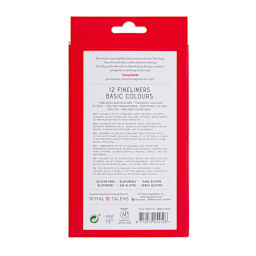 Fineliner Pen Set 12-Pen Basic Colors Set