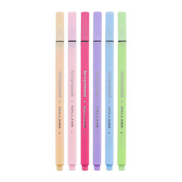 Fineliner Pen Set 6-Pen Pastel Colors Set