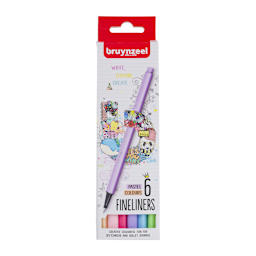 Fineliner Pen Set 6-Pen Pastel Colors Set