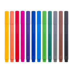 Fineliner Pen Set 12-Pen Mini Basic Colors Set