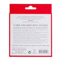 Fineliner Pen Set 12-Pen Mini Basic Colors Set